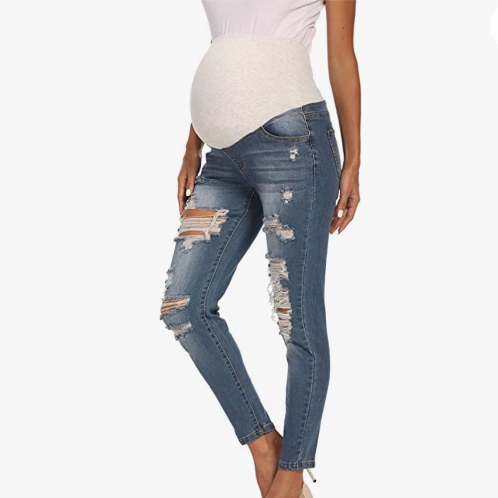 Maternity distressed jeans